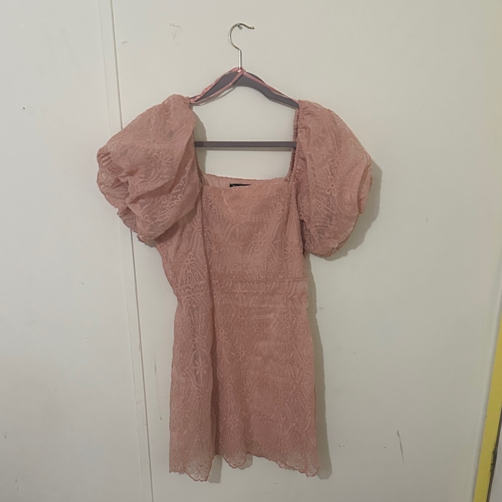Very J Blush Lace Mini Dress